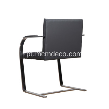 Cadeira de jantar de couro Brno de barra plana moderna